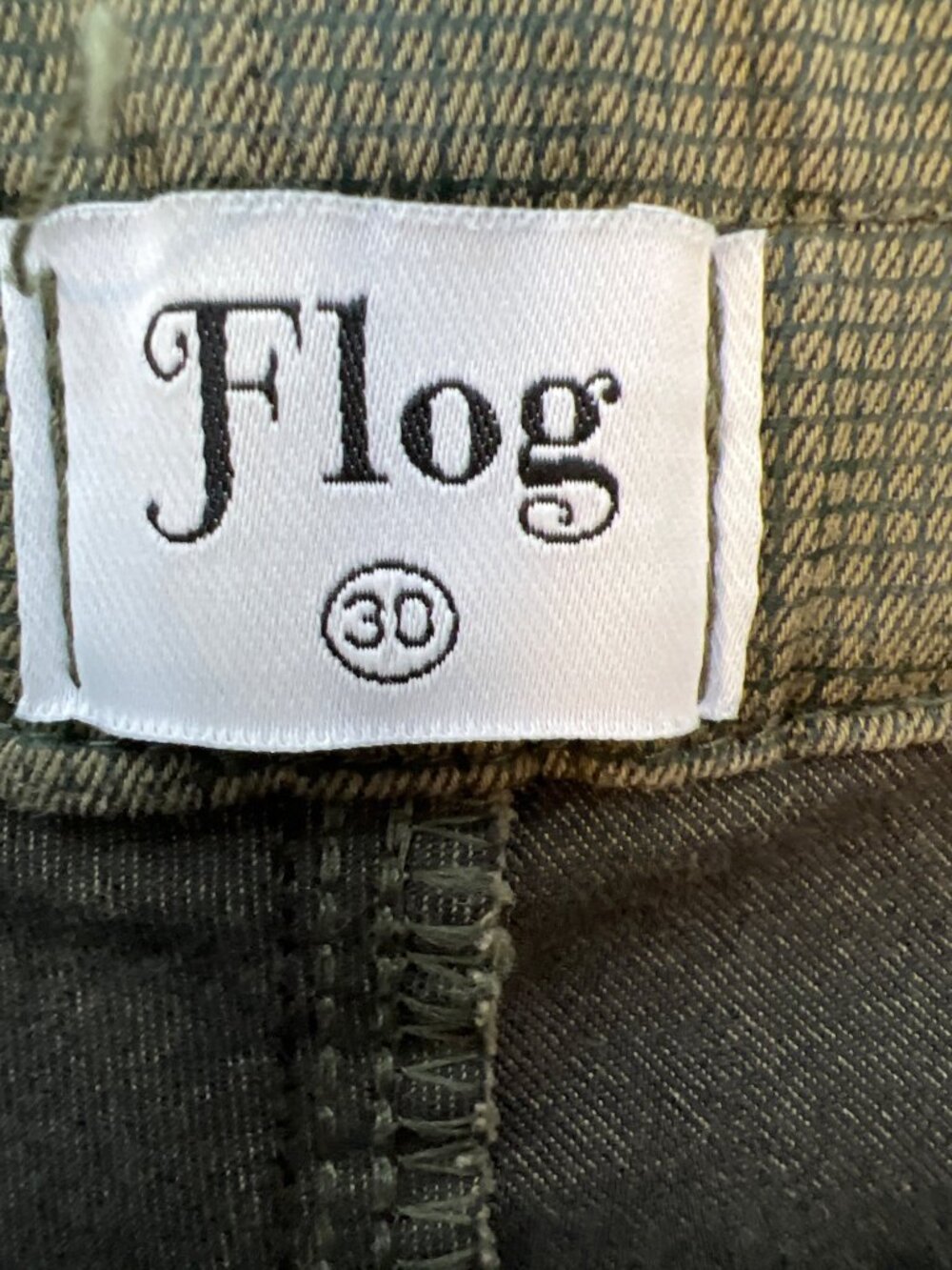 Flog tapered drawstring pants green and black tiny check size 30 - Picture 2 of 8